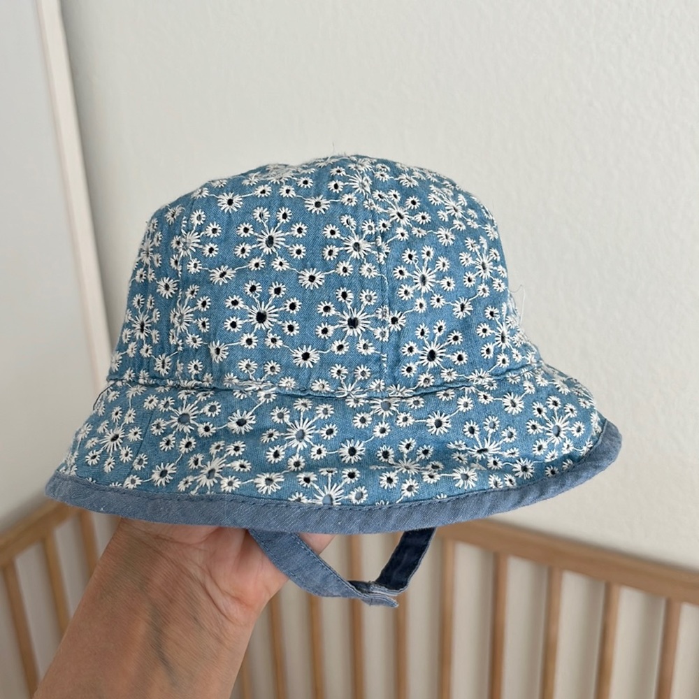 Target Baby Chambray Embroidered Floral Eyelet Bucket Hat